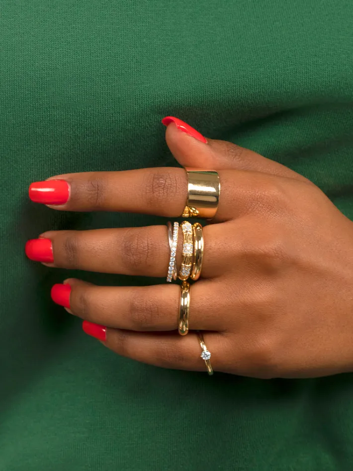 The Last Line Bamboo Pavé Ring