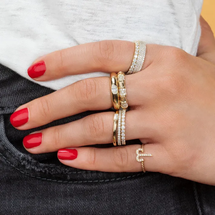 The Last Line Bamboo Pavé Ring