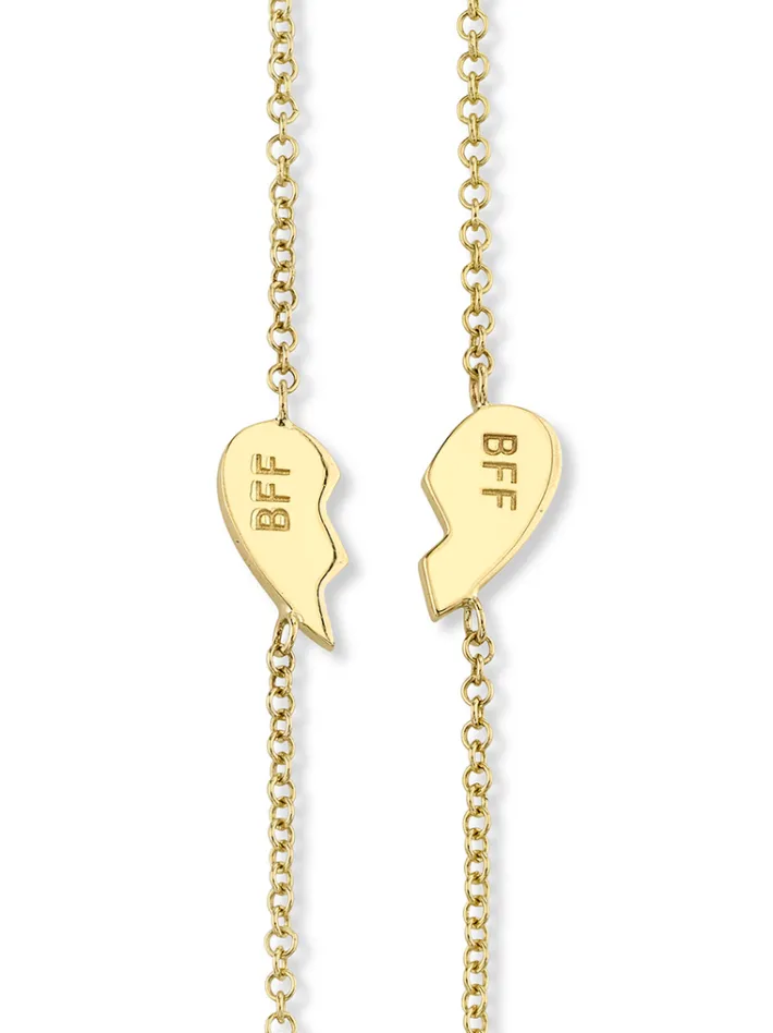 The Last Line Best Friend BFF Heart Bracelet Set
