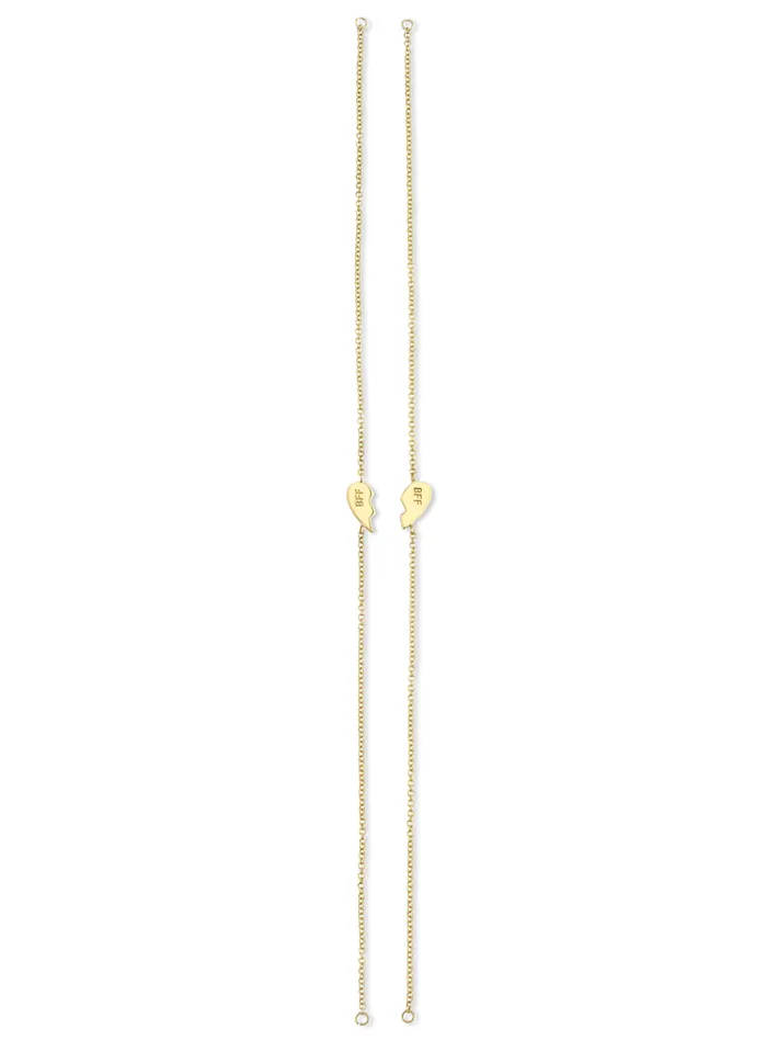 The Last Line Best Friend BFF Heart Bracelet Set