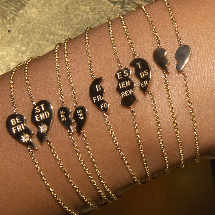 The Last Line Best Friends Forever Heart Bracelet Set