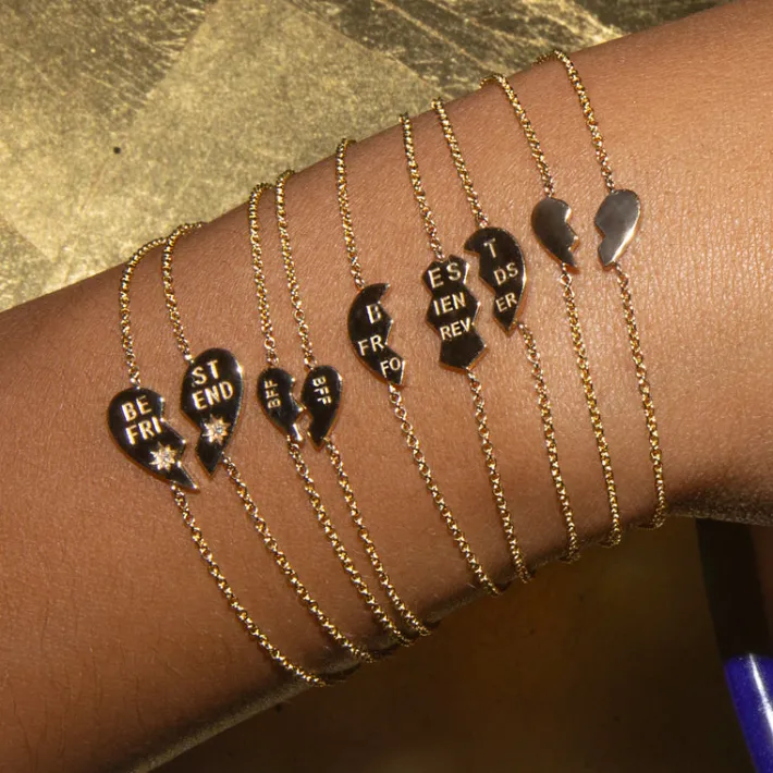 The Last Line Best Friends Heart Bracelet Set