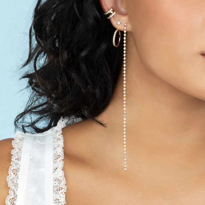 The Last Line Bezel Shoulder Duster Earring