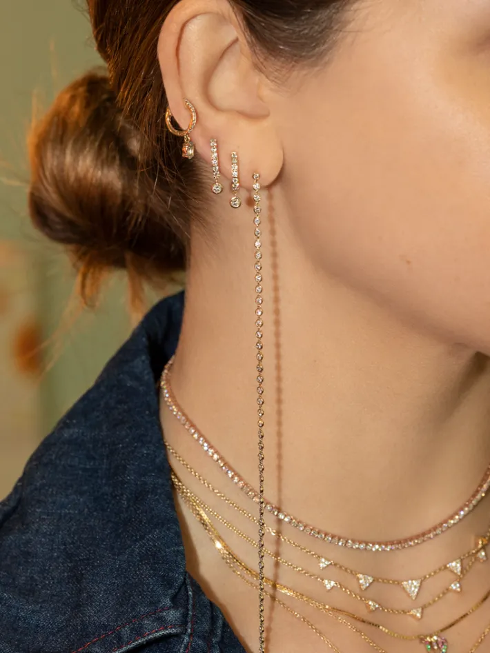 The Last Line Bezel Shoulder Duster Earring