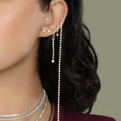 The Last Line Bezel Shoulder Duster Earring