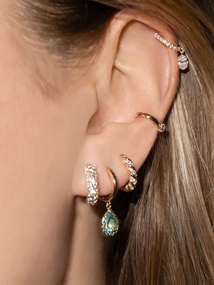 The Last Line Bubble Teardrop Slim Hoop