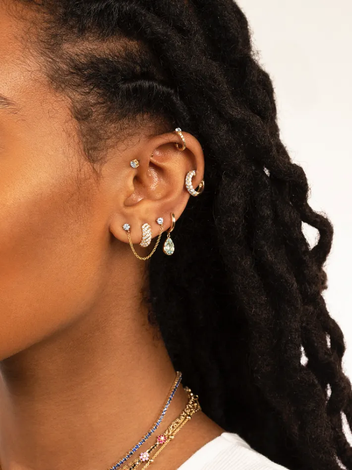 The Last Line Bubble Teardrop Slim Hoop
