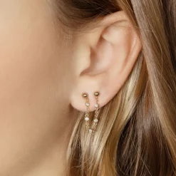 The Last Line Connected Sphere Stud Earring