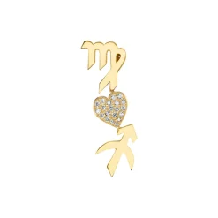 The Last Line Custom Heart and Zodiac Earring