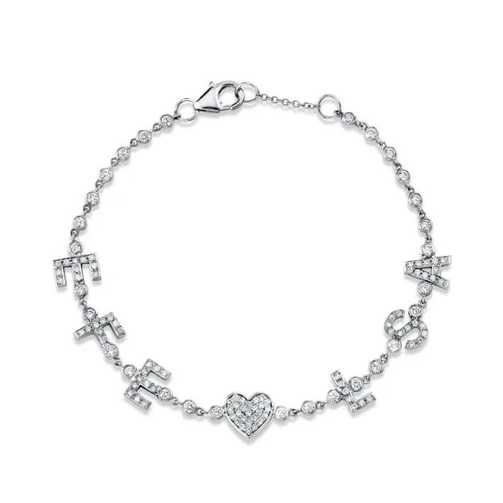 The Last Line Diamond Personalized Bezel Link Bracelet