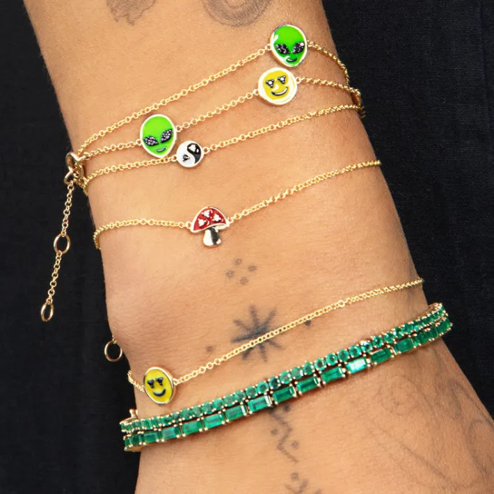 The Last Line Enamel Charm Bracelet