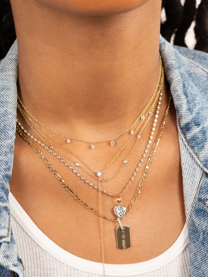 The Last Line Five Solitaire Necklace