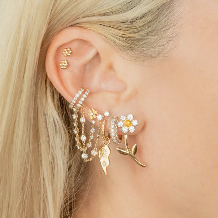 The Last Line Flower Stud Earring