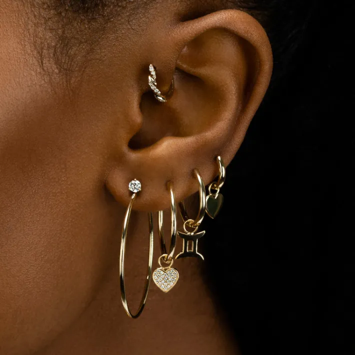 The Last Line Heart Hoop Earring Charm