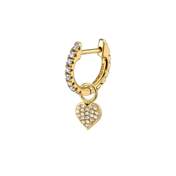 The Last Line Heart Hoop Earring Charm