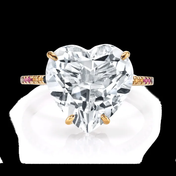 The Last Line Heart Solitaire Ring
