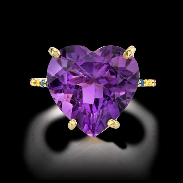 The Last Line Heart Solitaire Ring