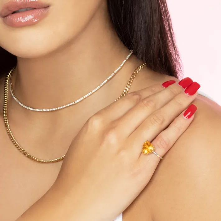 The Last Line Heart Solitaire Ring