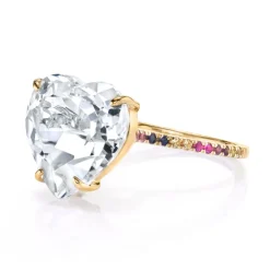 The Last Line Heart Solitaire Ring