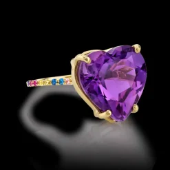 The Last Line Heart Solitaire Ring
