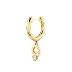 The Last Line Initial Slim Hoop Earring