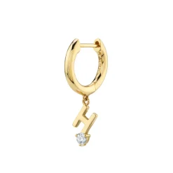 The Last Line Initial Slim Hoop Earring
