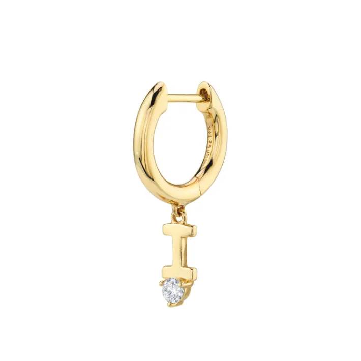 The Last Line Initial Slim Hoop Earring
