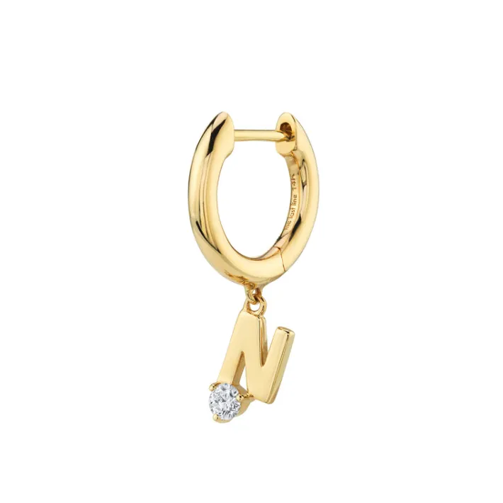 The Last Line Initial Slim Hoop Earring