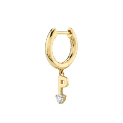 The Last Line Initial Slim Hoop Earring