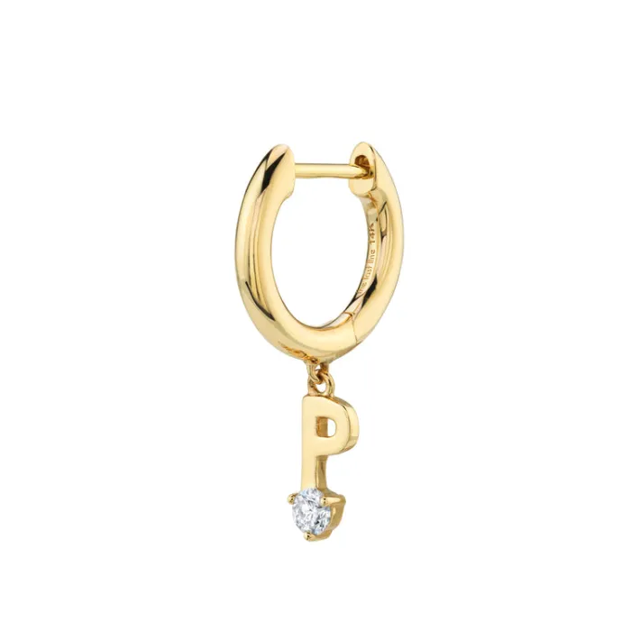 The Last Line Initial Slim Hoop Earring