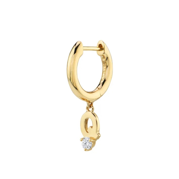 The Last Line Initial Slim Hoop Earring