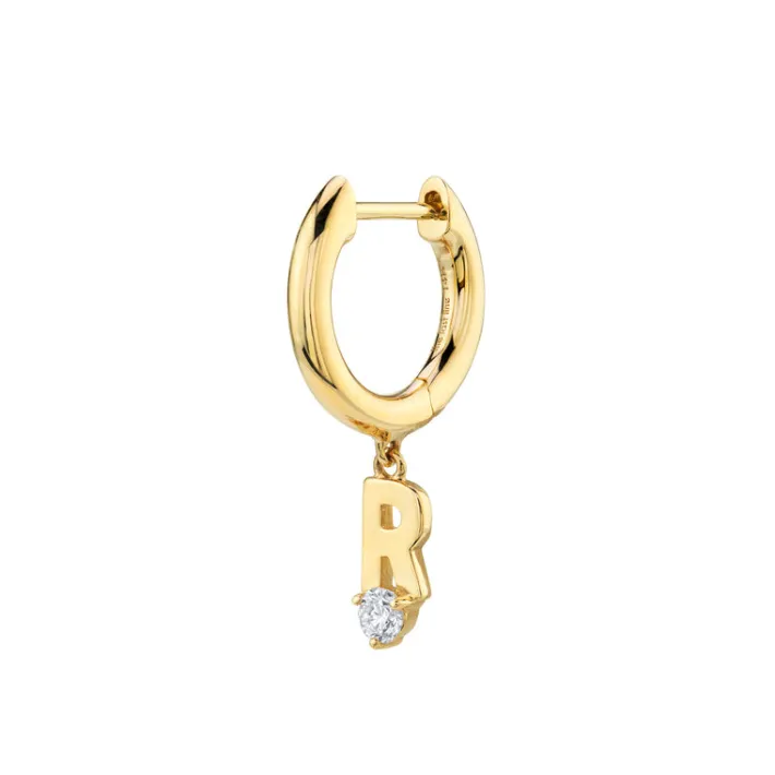The Last Line Initial Slim Hoop Earring