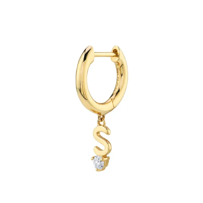 The Last Line Initial Slim Hoop Earring
