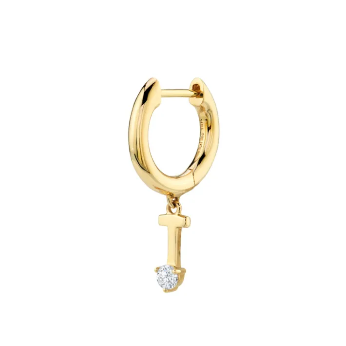 The Last Line Initial Slim Hoop Earring