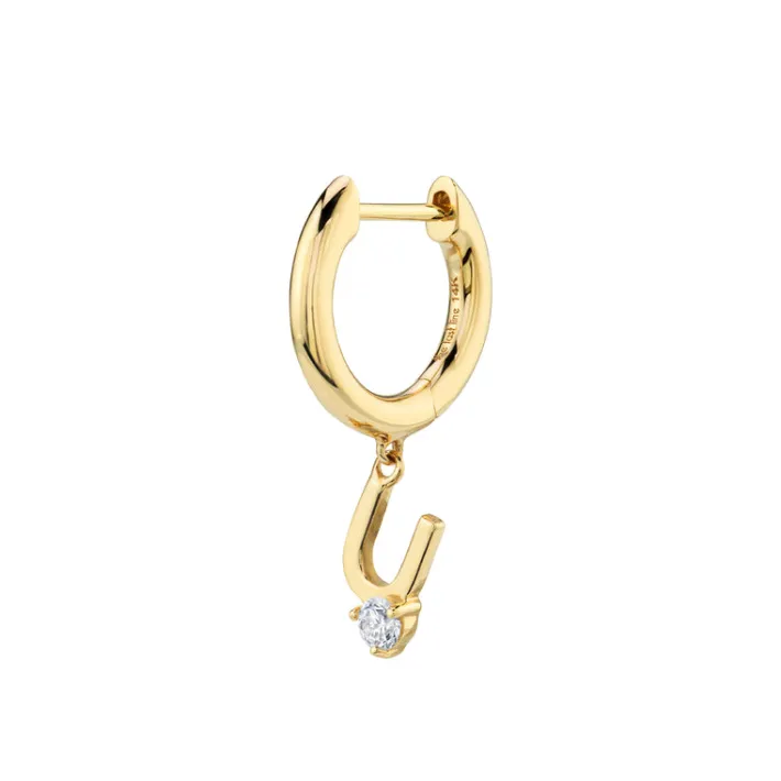 The Last Line Initial Slim Hoop Earring