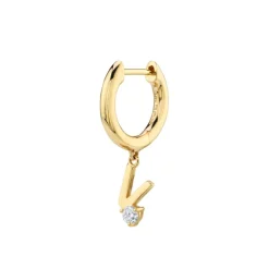 The Last Line Initial Slim Hoop Earring