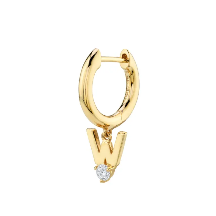 The Last Line Initial Slim Hoop Earring