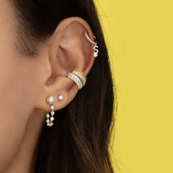 The Last Line Initial Slim Hoop Earring
