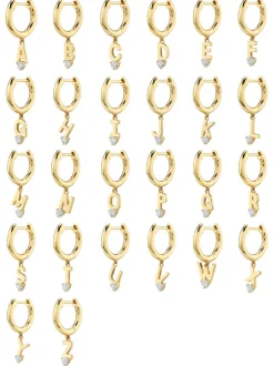 The Last Line Initial Slim Hoop Earring
