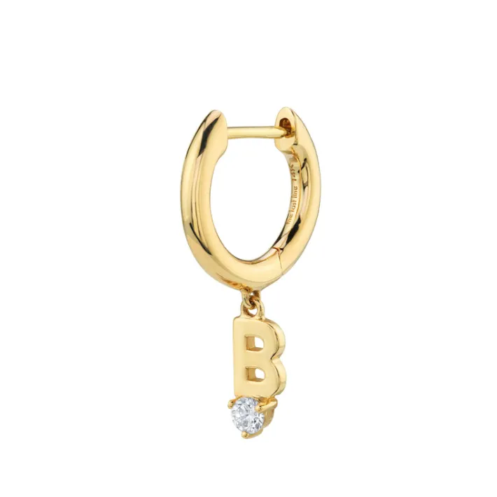 The Last Line Initial Slim Hoop Earring