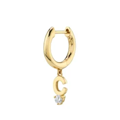 The Last Line Initial Slim Hoop Earring