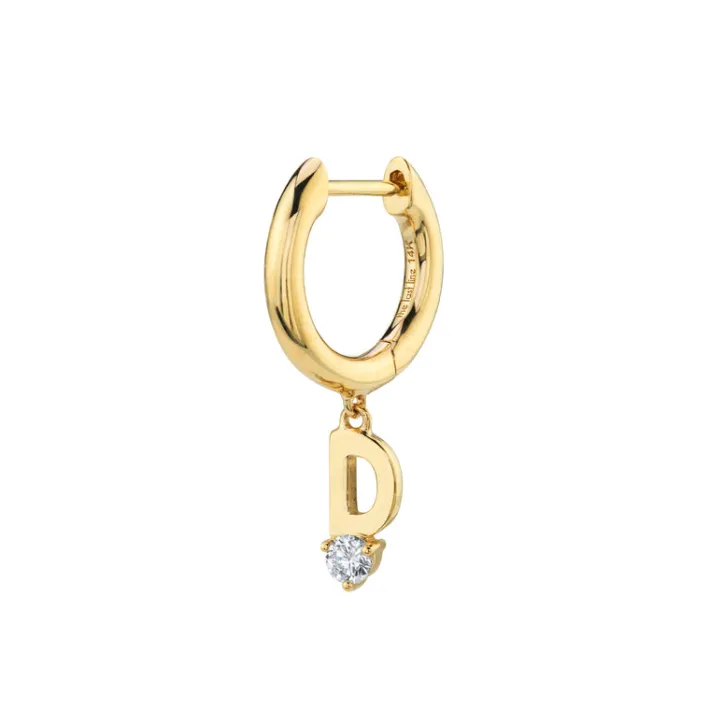The Last Line Initial Slim Hoop Earring