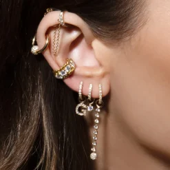 The Last Line Letter Hoop Earring Charm
