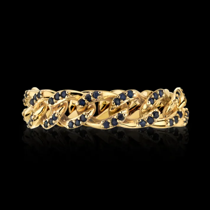 The Last Line Pavé Curb Link Ring