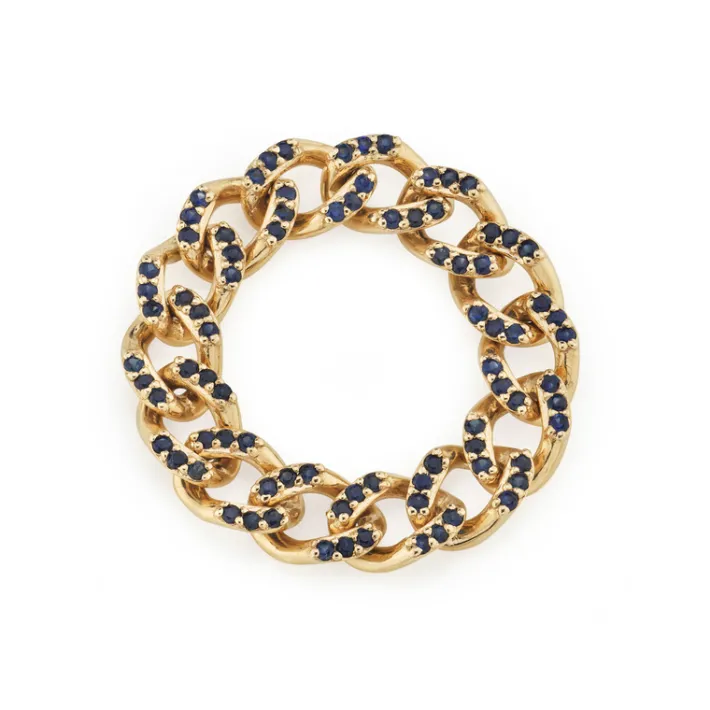 The Last Line Pavé Curb Link Ring