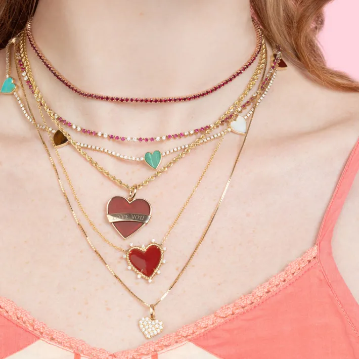 The Last Line Pavé Heart Pendant