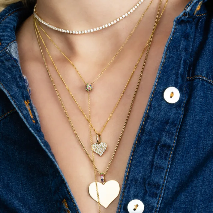 The Last Line Pavé Heart Pendant