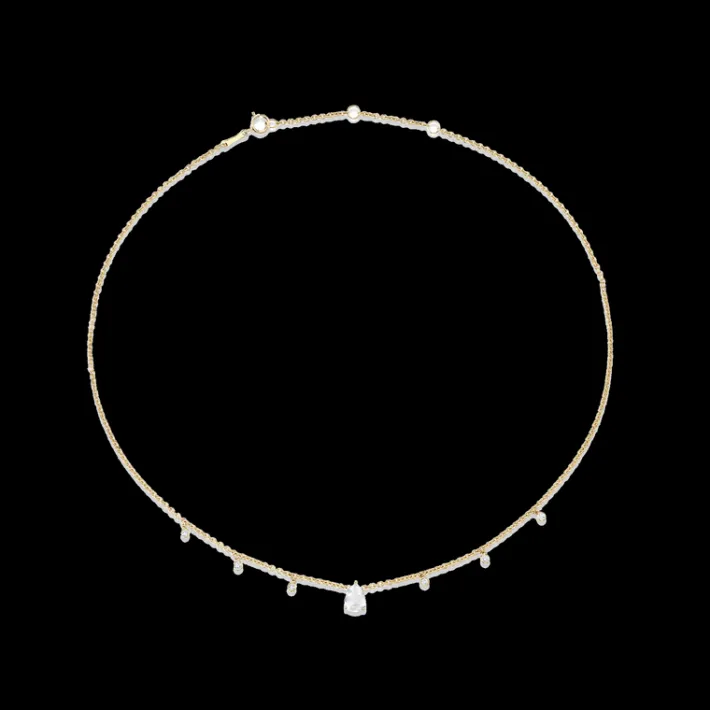 The Last Line Pear Solitaire Floating Necklace