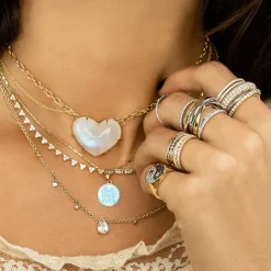 The Last Line Pear Solitaire Floating Necklace