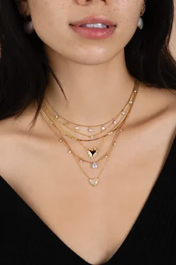 The Last Line Pear Solitaire Floating Necklace
